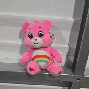 Care Bears Cheer Bear Pink Plush with Rainbow Belly NWT 10 Inch‎